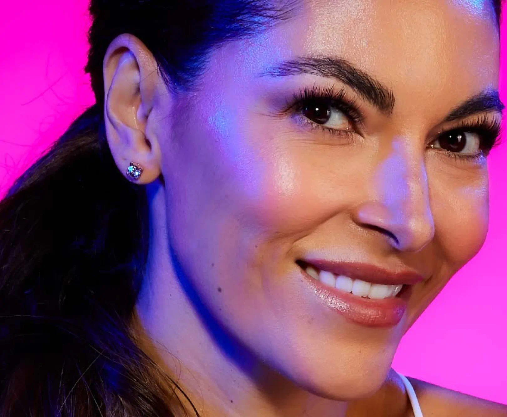 close-up shot of person smiling at camera