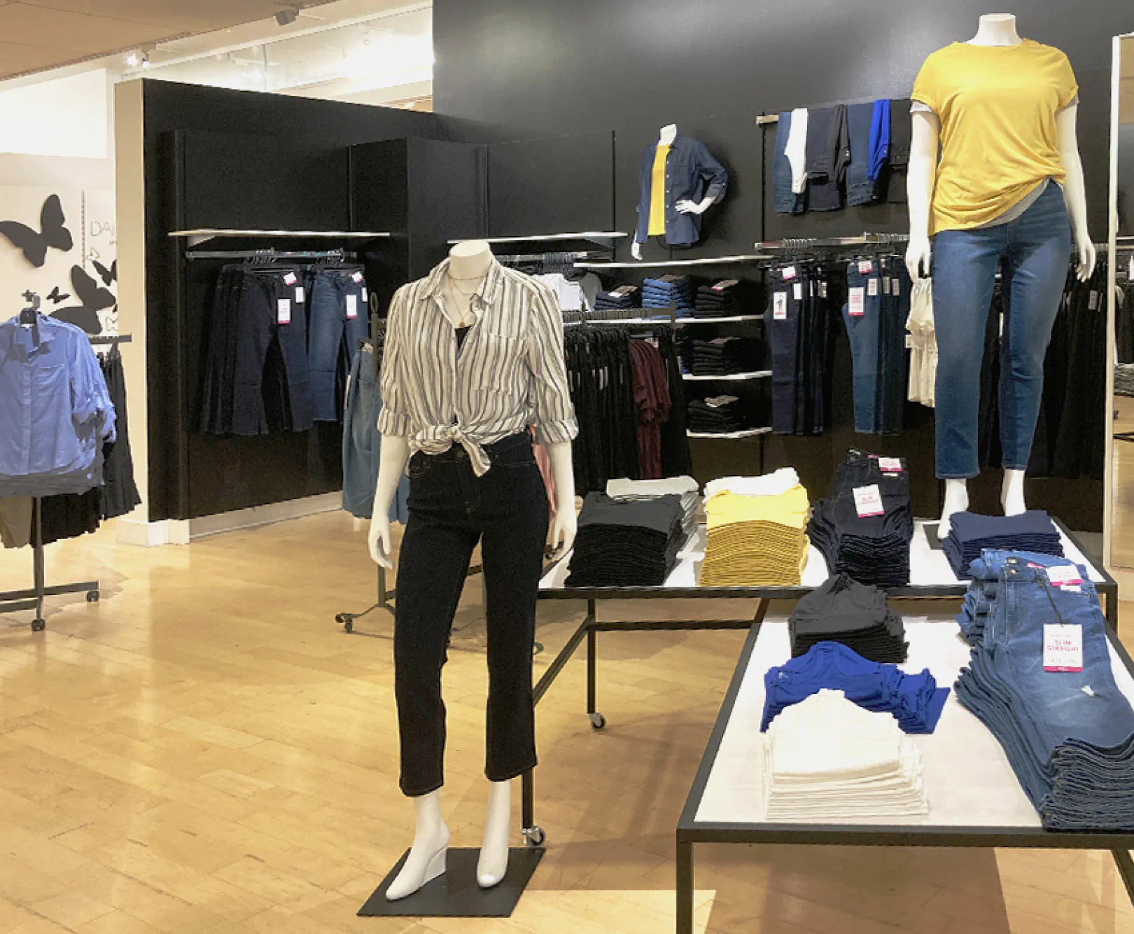 interior shot of store mannequins