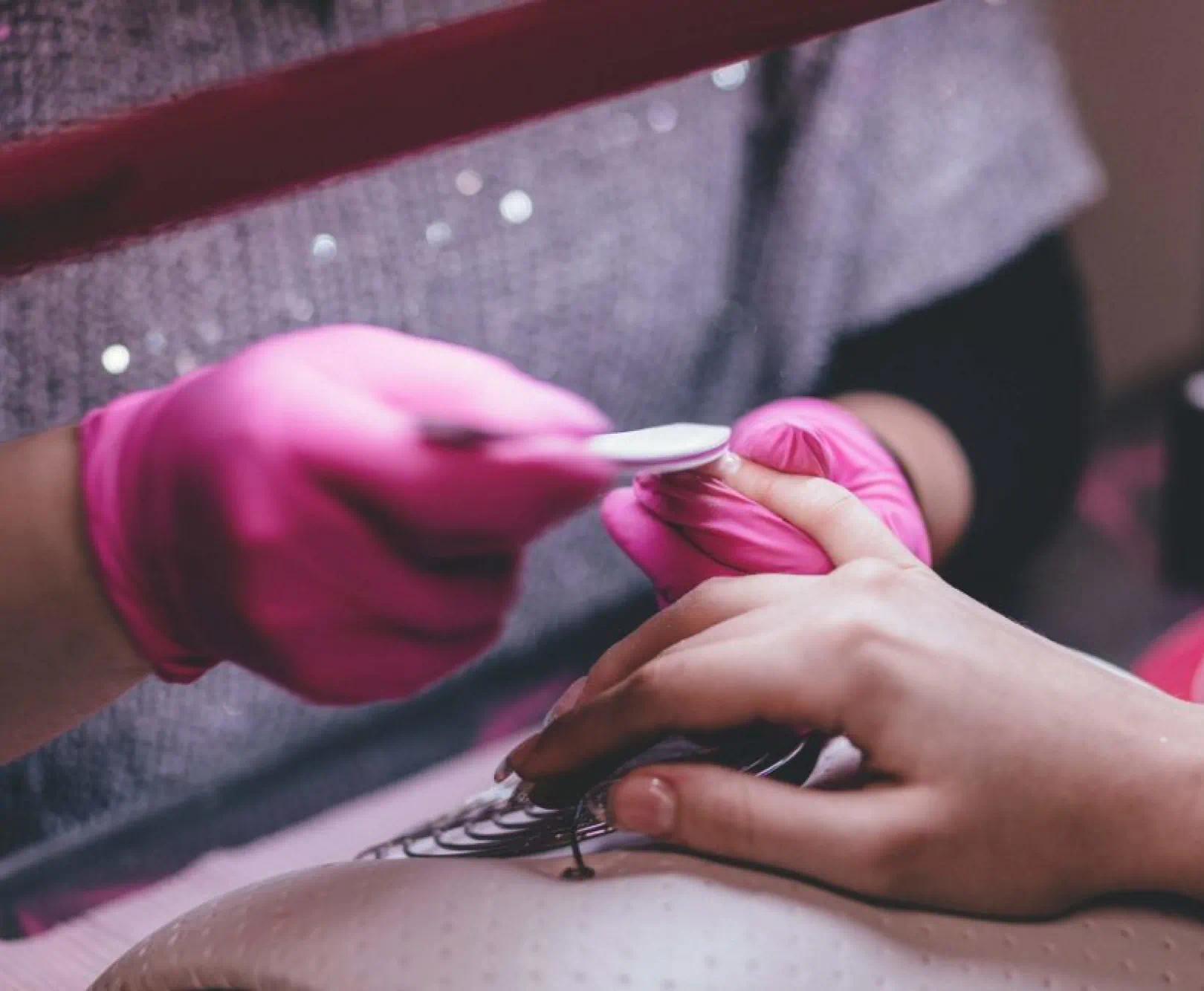 person getting a manicure